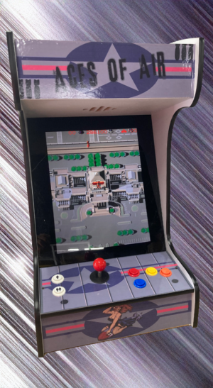 Arcade Machine, Aces of Air 516 Retro Games - Full Size LCD Screen, Buttons and Joystick (Gray)